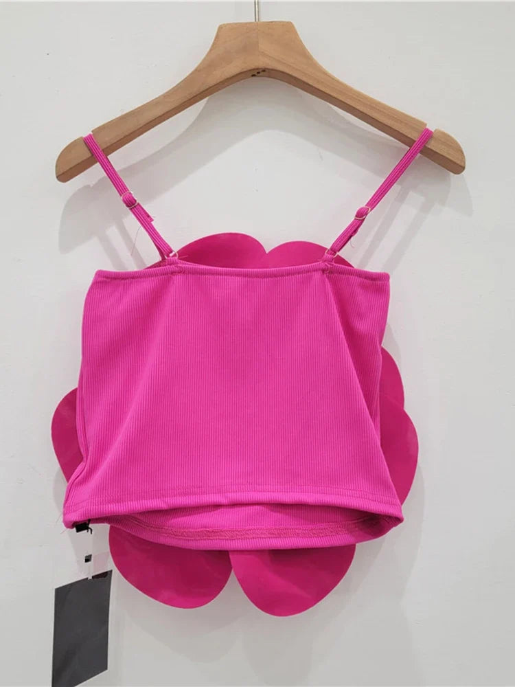 Top con flores en 3D